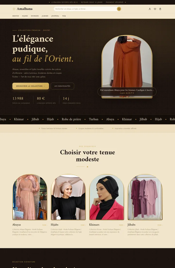 Nouvelle boutique Amalhana, abayas et tenues modestes